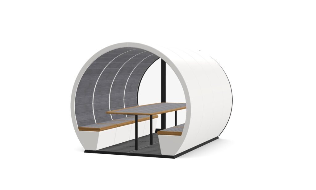 Outdoor Pod 8 person part enclosed Configurator-Outdoor Pods – Part Enclosed